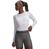 UA HeatGear Armour women's long sleeve compression top White / Halo Gray
