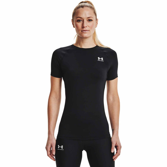 Under Armour HeatGear Compression Short Sleeve T-Shirt for Women - Black