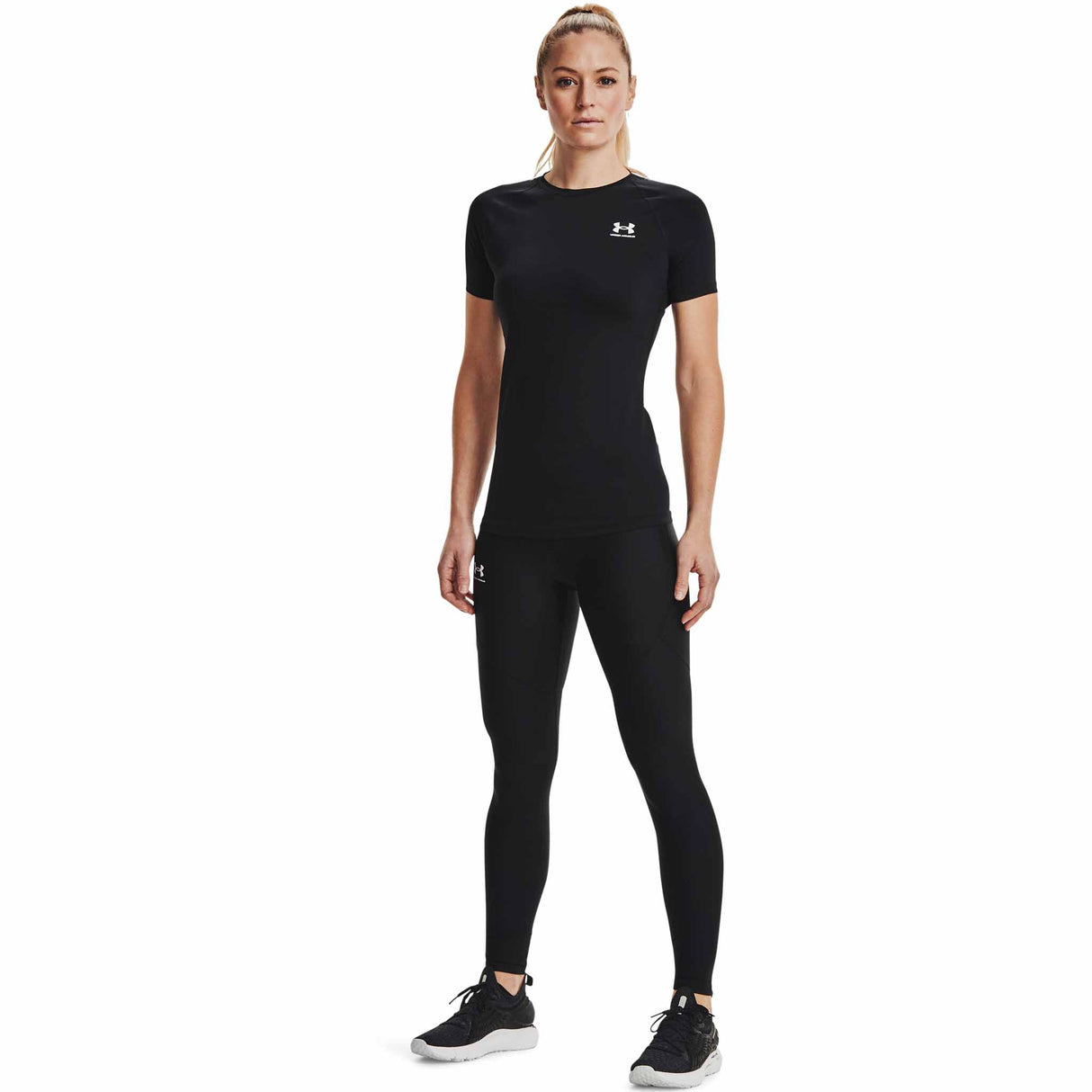 Under Armour HeatGear Compression Short Sleeve T-Shirt for Women - Black