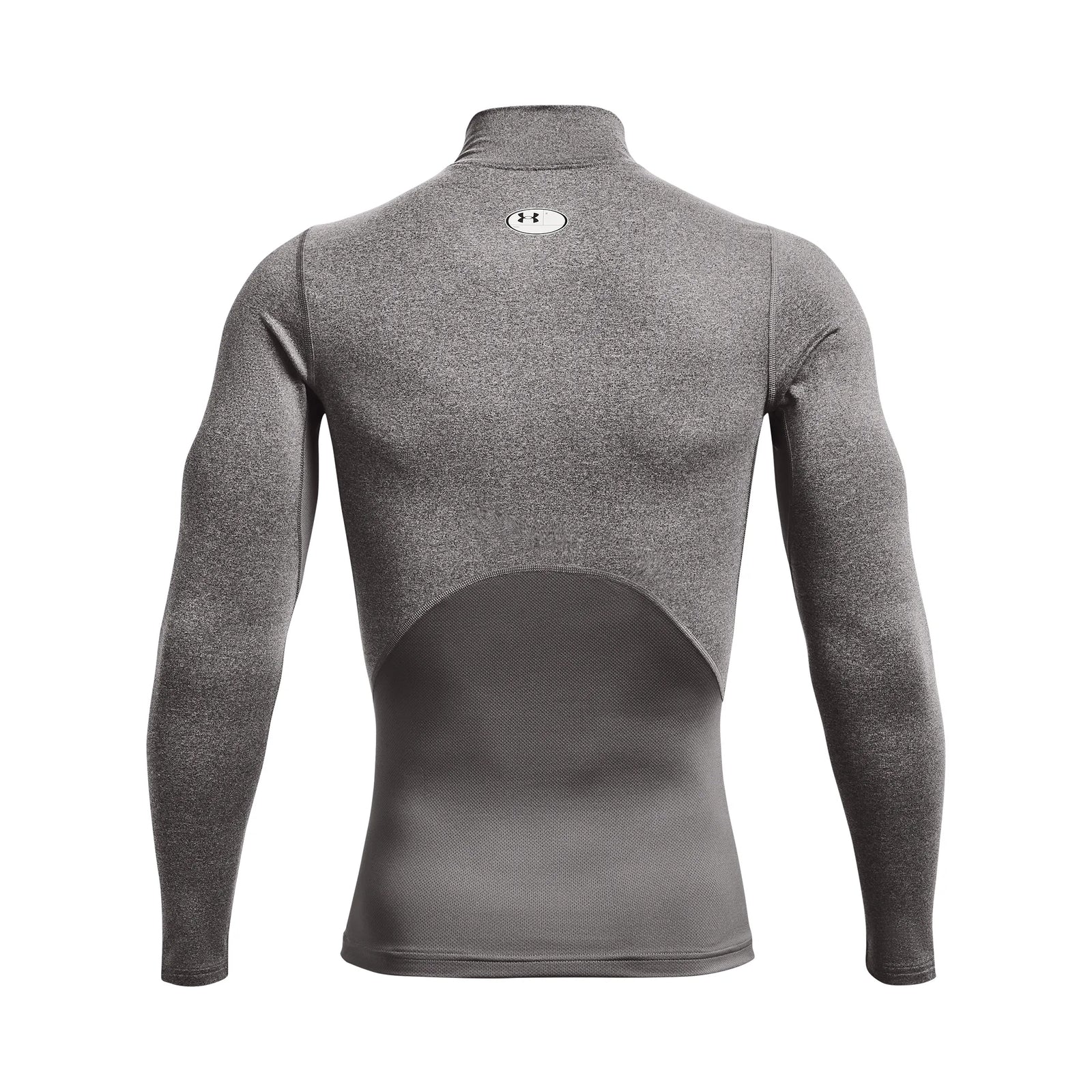 UA ColdGear chandail de compression à col montant et manches longues pour homme Charcoal Light Heather / Noir - dos