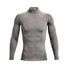UA ColdGear men's compression mock long sleeve Charcoal Light Heather / Black