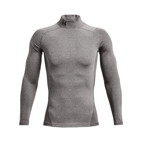 UA ColdGear men's compression mock long sleeve Charcoal Light Heather / Black