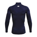 UA ColdGear chandail de compression à col montant et manches longues pour homme Midnight Navy / Blanc - dos