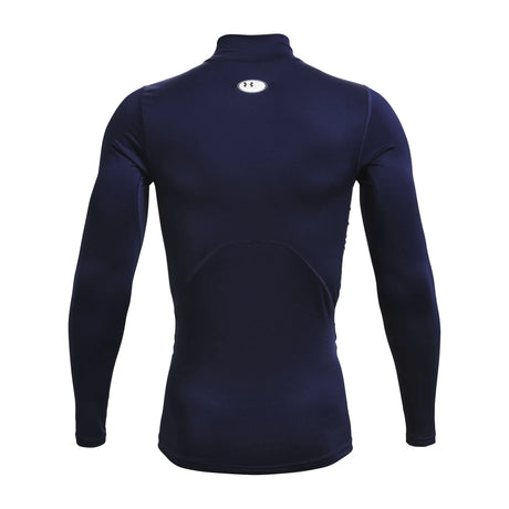 UA ColdGear men's compression mock long sleeve Midnight Navy / White - back
