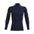 UA ColdGear men's compression mock long sleeve Midnight Navy / White