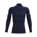 UA ColdGear chandail de compression à col montant et manches longues pour homme Midnight Navy / Blanc
