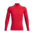 UA ColdGear men's compression mock long sleeve Red / White