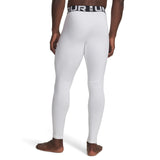 UA ColdGear men's compression leggings White / Black - back