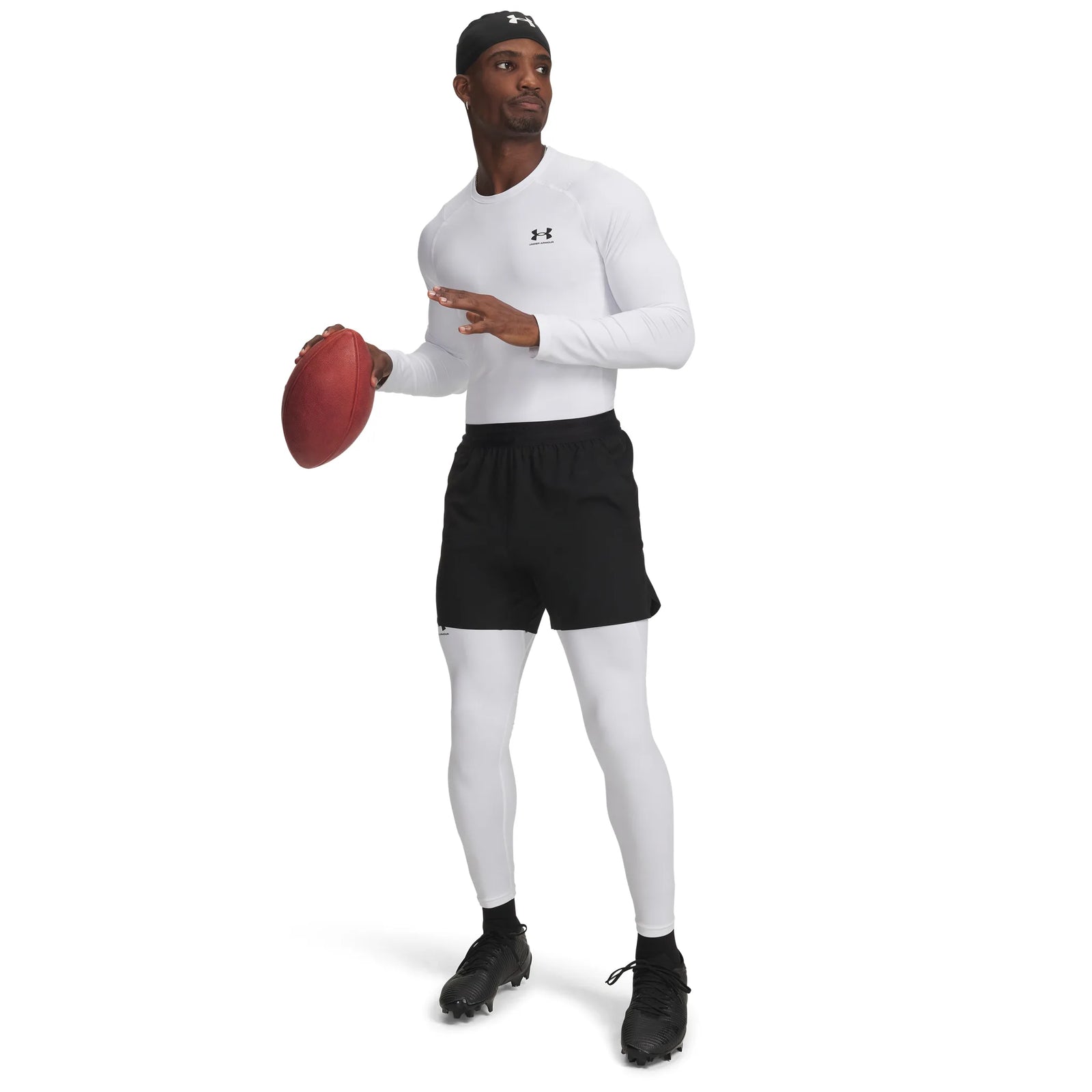 UA ColdGear men's compression leggings White / Black