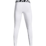 UA ColdGear men's compression leggings White / Black - back
