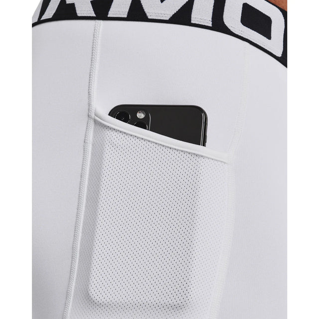 UA ColdGear legging de compression pour homme Blanc / Noir - détail