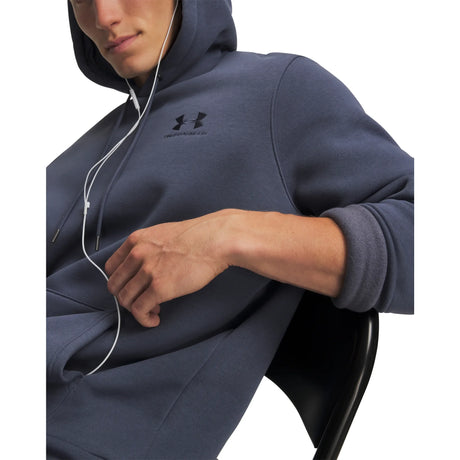 UA Icon Fleece men's hoodie Downpour Gray - brushed interior