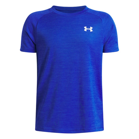 UA Tech Textured boys' short sleeve t-shirt Royal / White