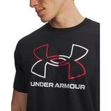 UA GL Foundation Update men's short sleeve top Black / Red / White - detail