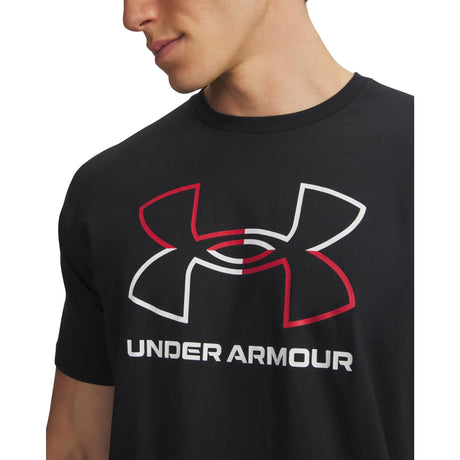 UA GL Foundation Update men's short sleeve top Black / Red / White - detail
