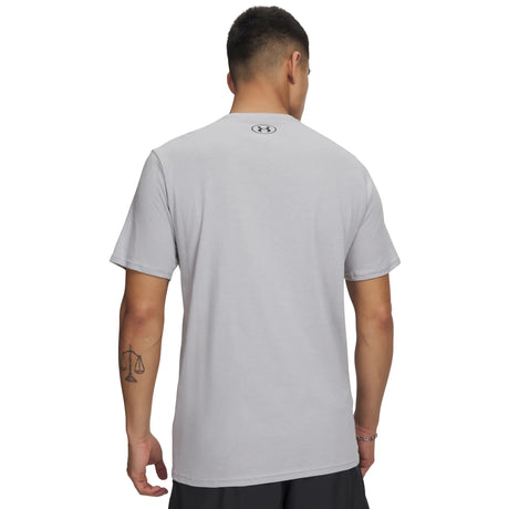 UA GL Foundation Update men's short sleeve top Mod Gray Medium Heather / White / Black - back