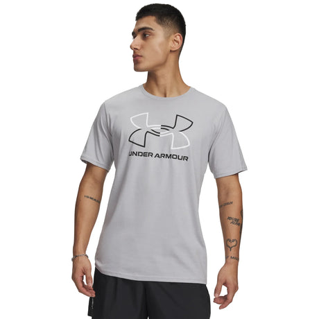 UA GL Foundation Update men's short sleeve top Mod Gray Medium Heather / White / Black