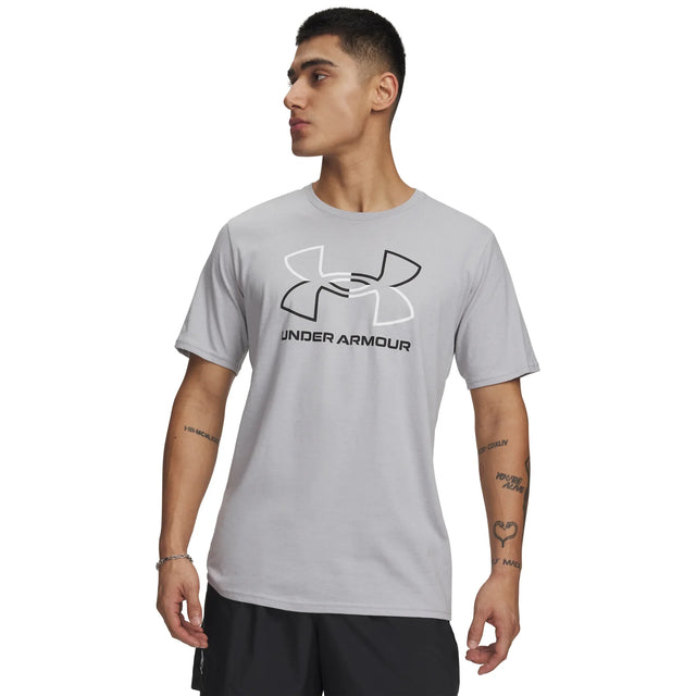 UA GL Foundation Update men's short sleeve top Mod Gray Medium Heather / White / Black