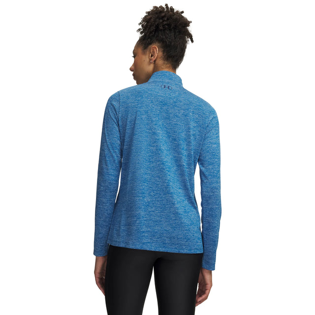 UA Tech Twist chandail demi-zip pour femme Aegean Blue / Blackout Navy - dos