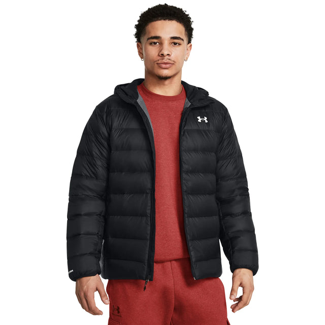UA Legend Down manteau en duvet à capuchon pour homme Noir / Blanc