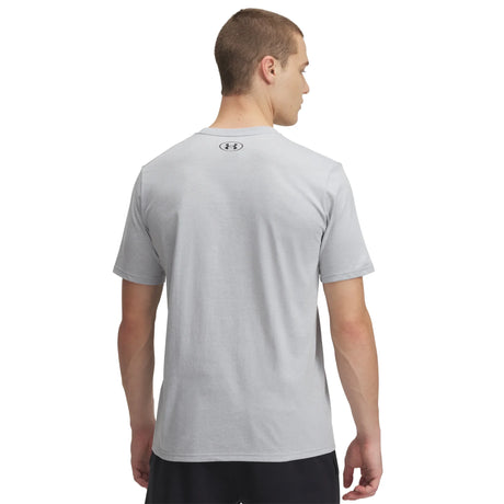 UA Boxed men's short sleeve t-shirt Mod Gray Light Heather / Black - back