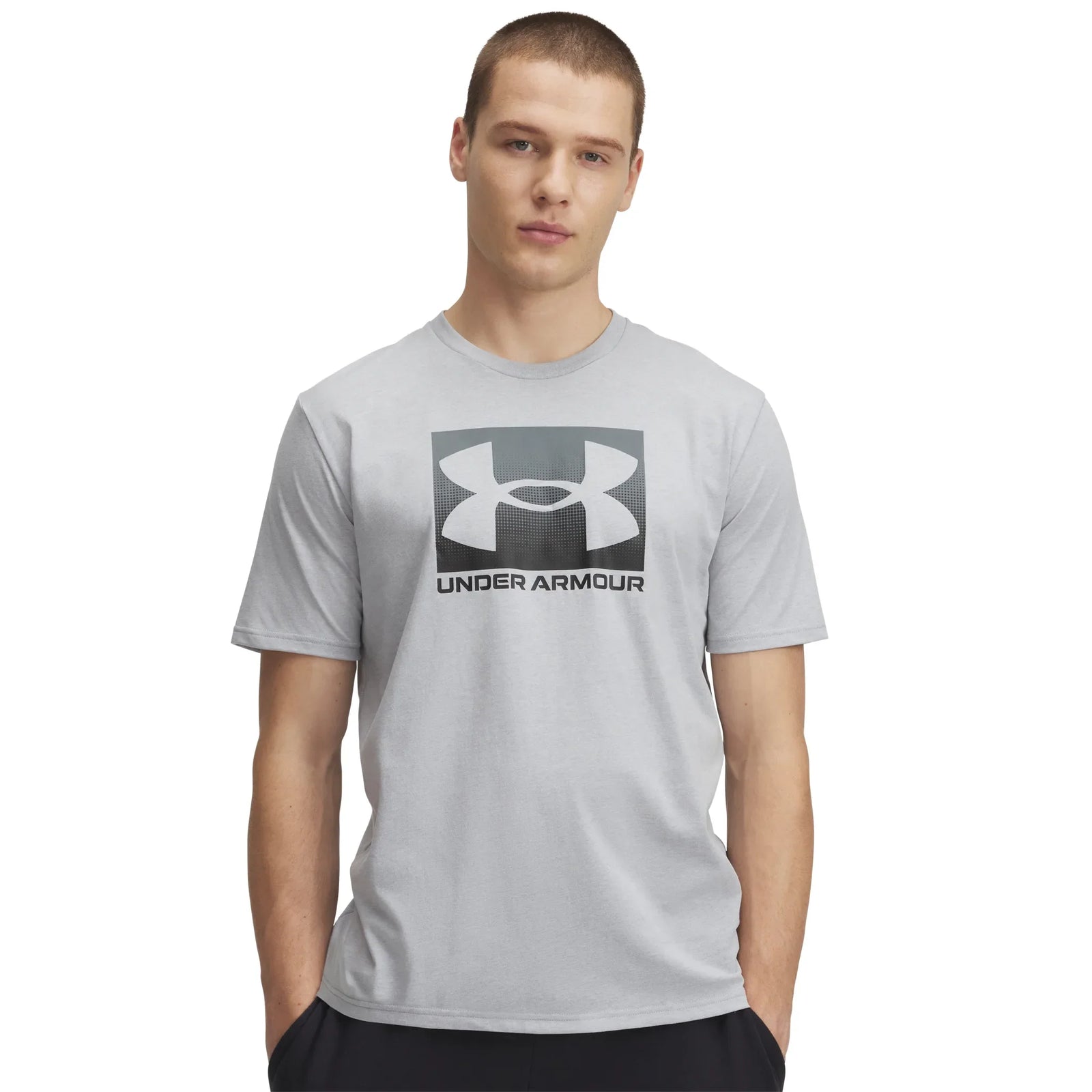 UA Boxed t-shirt à manches courtes pour homme Mod Gray Light Heather / Noir