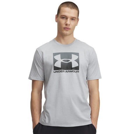UA Boxed men's short sleeve t-shirt Mod Gray Light Heather / Black