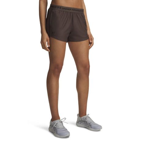 UA Tech Play Up short 8 cm pour femme Peppercorn / Kona Brown