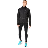 Homme portant le legging de course à pied d'hiver ASICS Road Winter noir