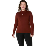 Chandail à manches longues sans coutures ASICS Road Winter Singed Red pour femme