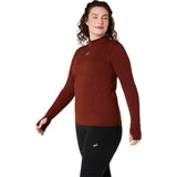 Chandail à manches longues sans coutures ASICS Road Winter Singed Red pour femme