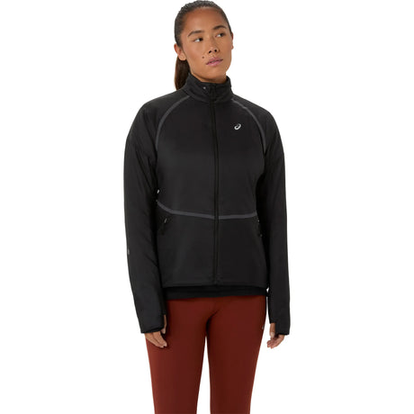 Veste de course à pied d'hiver ASICS Road Winter noire pour femme