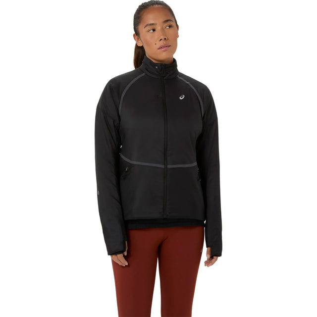Veste de course à pied d'hiver ASICS Road Winter noire pour femme