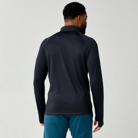 Brooks Momentum Thermal chandail 1/2 zip de course à pied pour homme – Noir (vue arrière)