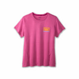 Brooks Distance 2.0 T-shirt de course à manches courtes pour femme - Heather Frosted Mauve / Run Happy