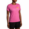 Brooks Distance 2.0 T-shirt de course à manches courtes pour femme - Heather Frosted Mauve / Run Happy