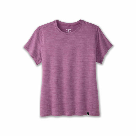 Brooks Luxe T-shirt de course à pied à manches courtes pour femme - Heather Washed Plum