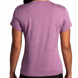 Brooks Luxe T-shirt de course à pied à manches courtes pour femme - Heather Washed Plum