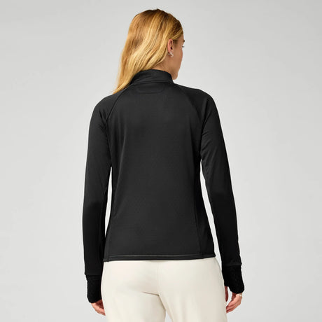 Brooks Momentum Thermal chandail 1/4 zip de course à pied pour femme – Noir (vue arrière)