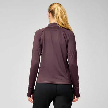 Brooks Momentum Thermal chandail 1/4 zip de course à pied pour femme – Cacao (vue arrière)