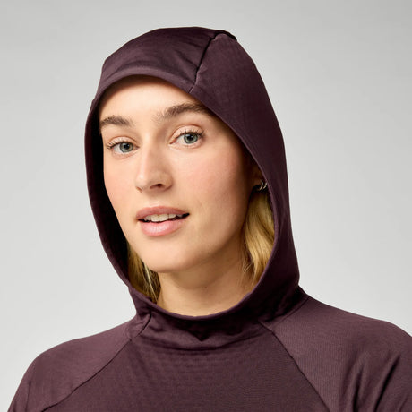 Brooks Momentum Thermal chandail à capuchon de course à pied pour femme – Cacao (détail 1)