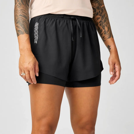 Brooks Cascadia short de trail 2-en-1 3 po pour femme - Noir