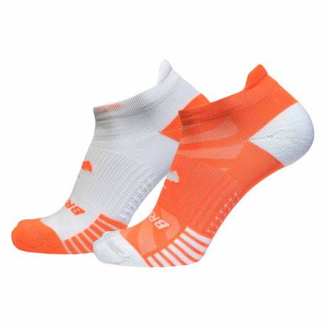 Brooks Ghost Lite No Show 2-Pack chaussettes de course à pied unisexes - Orange/White et White/Orange