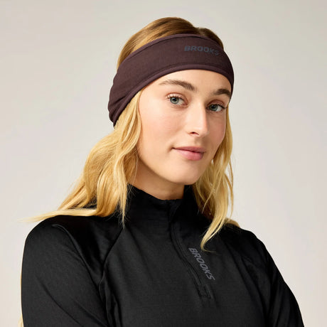 Brooks Momentum Thermal bandeau de course à pied – Cacao (vue avant)
