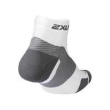 2XU 1/4 Crew Vectr Light Cushion bas de course a pied unisexe blanc gris dos