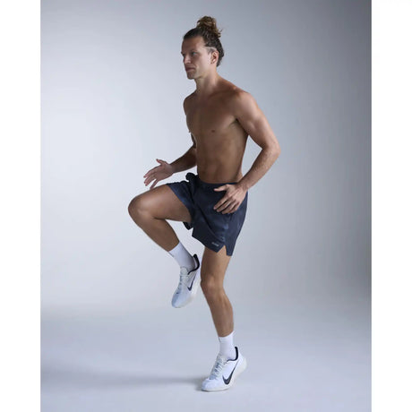 2XU Aero 5 Inch short de course à pied pour homme - Midnight Marble / Argent réfléchissant