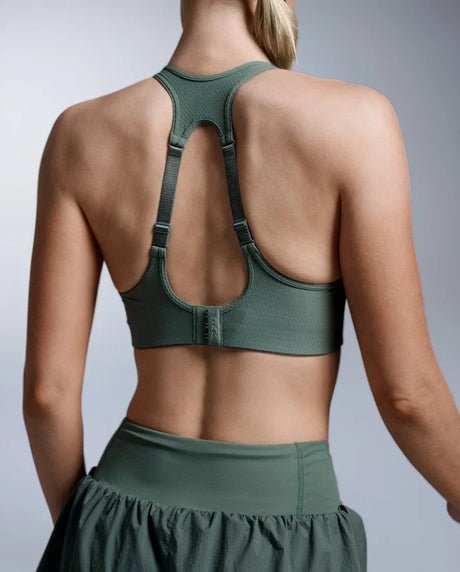 2XU Aero Mesh soutien-gorge de sport à soutien moyen pour femme - Olive Leaf / Olive Leaf réfléchissant