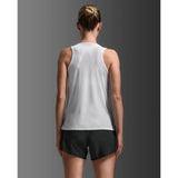 2XU Aero camisole de course à pied femme - White / Silver Reflective