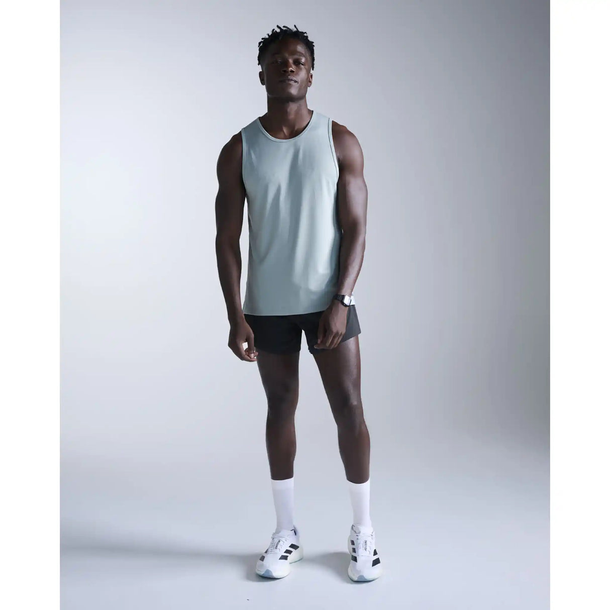 2XU Aero camisole homme - Smoke Blue / Reflective Black
