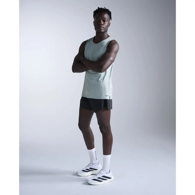 2XU Aero camisole homme - Smoke Blue / Reflective Black